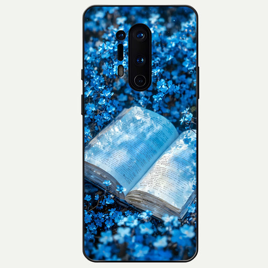  Blue Bloom Tales Glass Case For OnePlus 8 Pro back cover – full design glossy printed glass finish