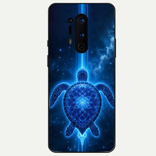  Blue Galaxy Turtle Glass Case For OnePlus 8 Pro back cover – full design glossy printed glass finish