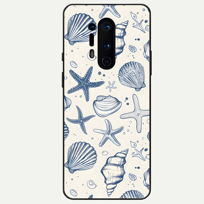  Blue Ocean Outline Glass Case For OnePlus 8 Pro back cover – full design glossy printed glass finish