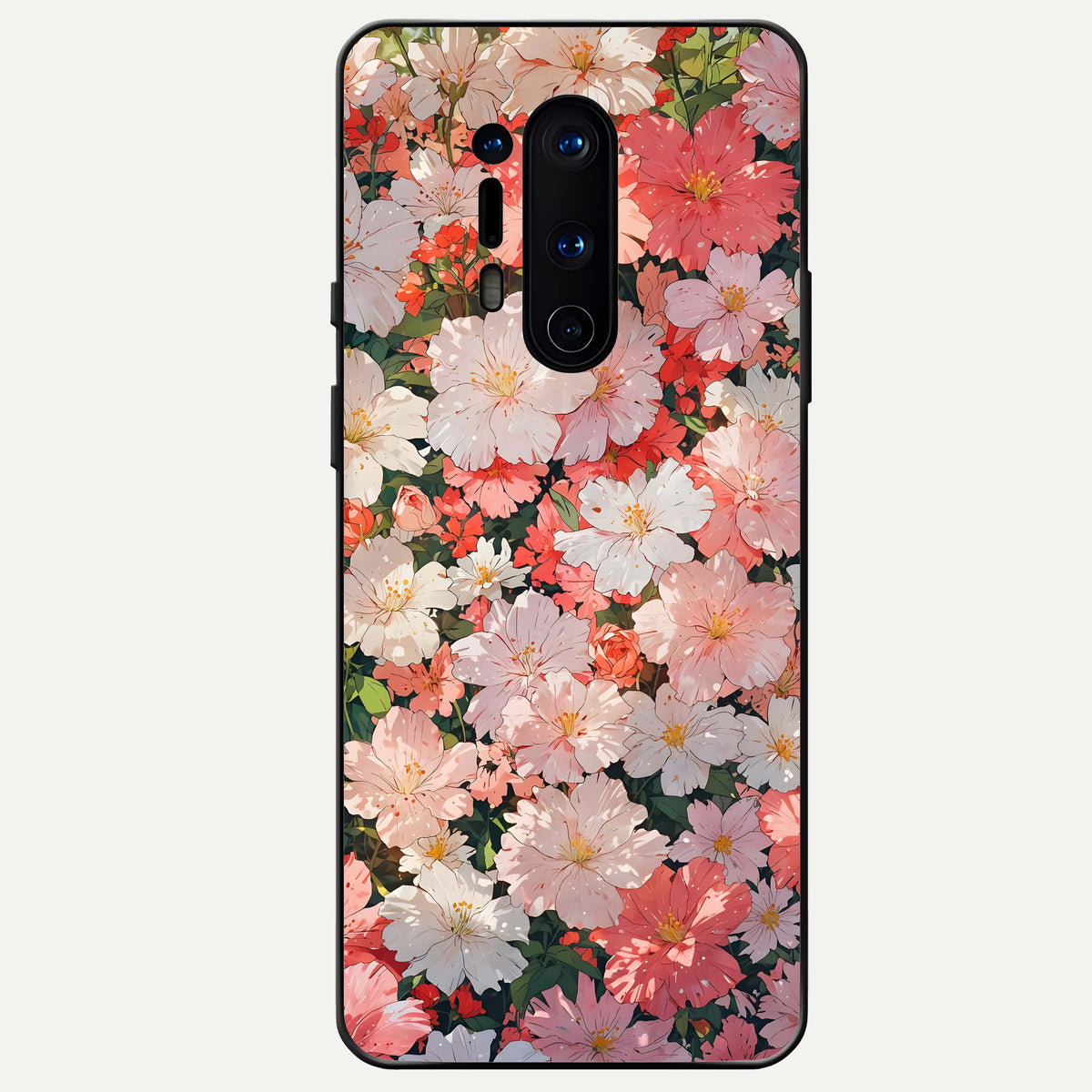  Blush Bloom Field Glass Case For OnePlus 8 Pro back cover – full design glossy printed glass finish