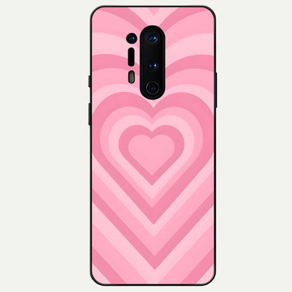  Blush Heart Waves Glass Case For OnePlus 8 Pro back cover – full design glossy printed glass finish