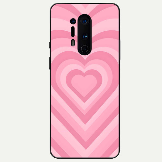  Blush Heart Waves Glass Case For OnePlus 8 Pro back cover – full design glossy printed glass finish