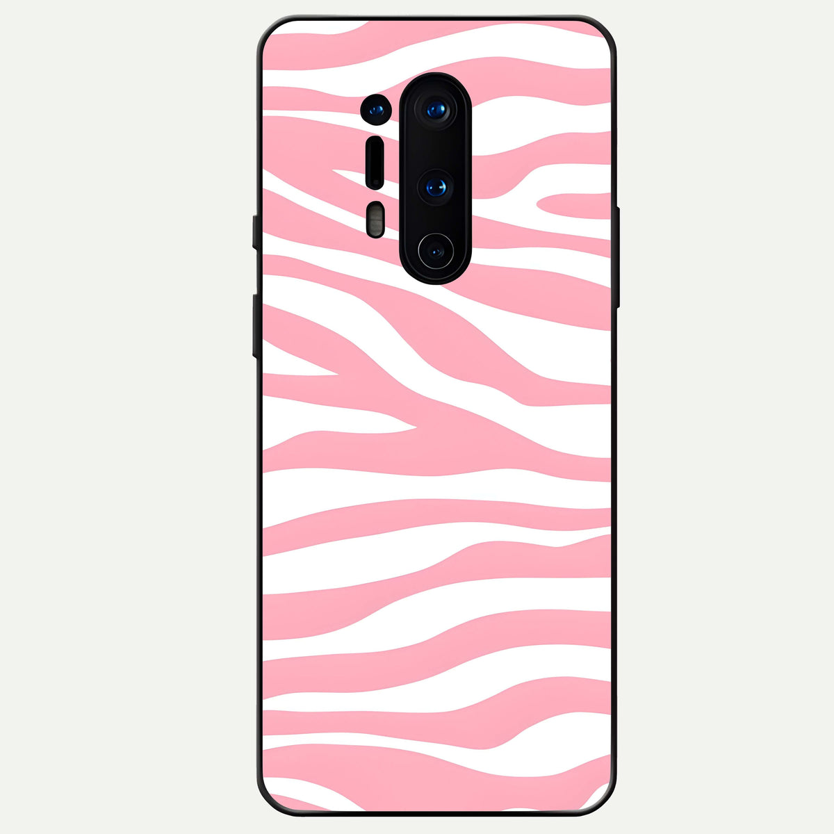  Blush Zebra Flow Glass Case For OnePlus 8 Pro back cover – full design glossy printed glass finish