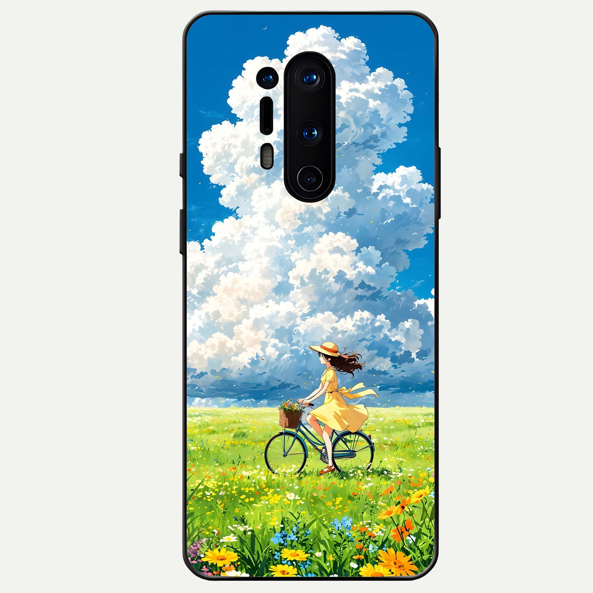  Breezy Meadow Ride Glass Case For OnePlus 8 Pro back cover – full design glossy printed glass finish