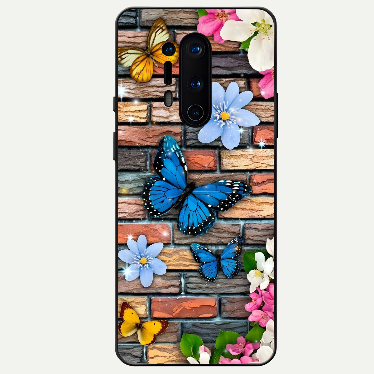  Brick Bloom Flight Glass Case For OnePlus 8 Pro back cover – full design glossy printed glass finish