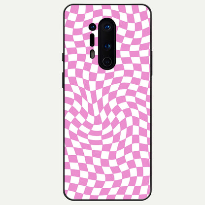  Bubblegum Check Wave Glass Case For OnePlus 8 Pro back cover – full design glossy printed glass finish