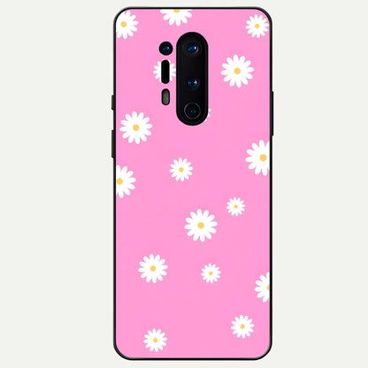 Bubblegum Daisy Pop Glass Case For OnePlus 8 Pro back cover – full design glossy printed glass finish