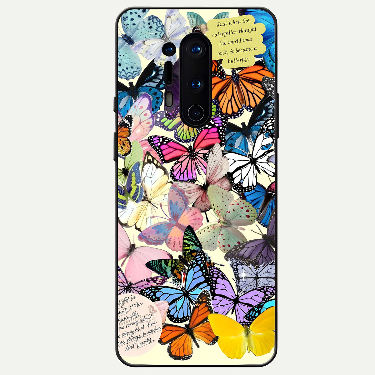  Butterflies Petal Dream Glass Case For OnePlus 8 Pro back cover – full design glossy printed glass finish