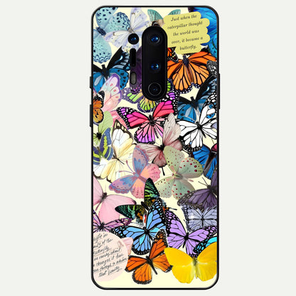  Butterflies Petal Dream Glass Case For OnePlus 8 Pro back cover – full design glossy printed glass finish