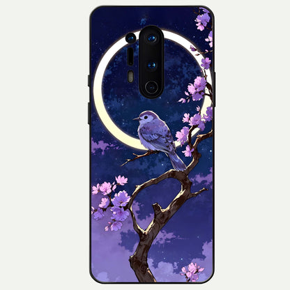  Celestial Bird Blossom Glass Case For OnePlus 8 Pro back cover – full design glossy printed glass finish