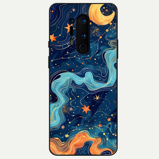  Celestial Dream Flow Glass Case For OnePlus 8 Pro back cover – full design glossy printed glass finish