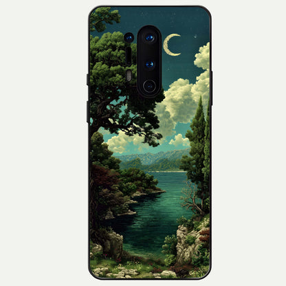  Celestial Lake Peace Glass Case For OnePlus 8 Pro back cover – full design glossy printed glass finish