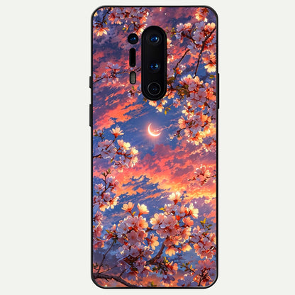  Celestial Sakura Sunset Glass Case For OnePlus 8 Pro back cover – full design glossy printed glass finish