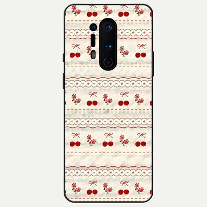  Cherry Bloom Charm Glass Case For OnePlus 8 Pro back cover – full design glossy printed glass finish