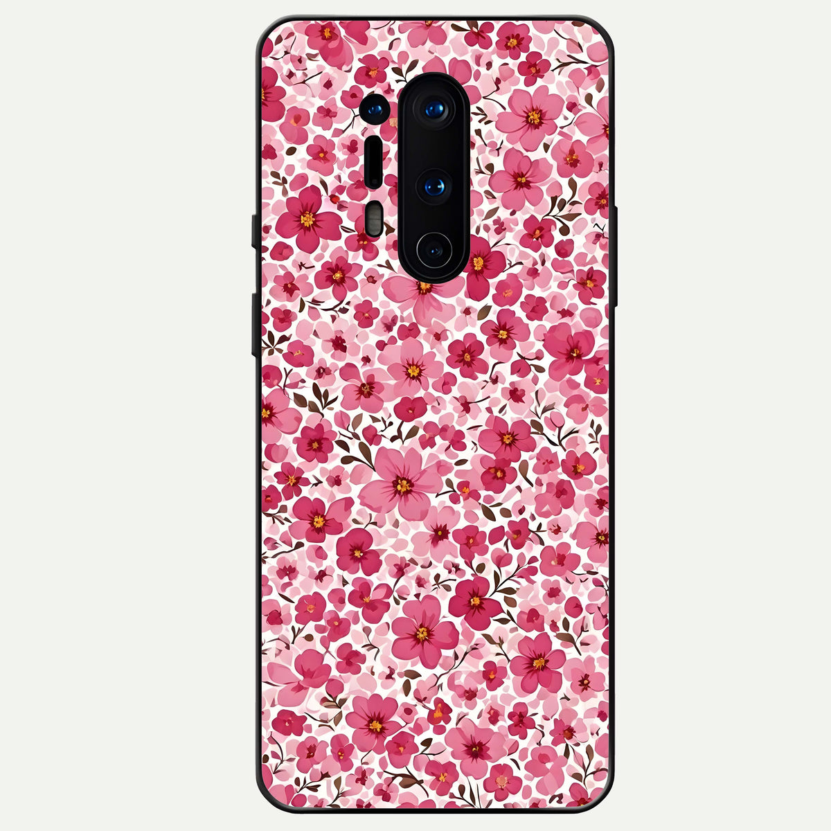  Cherry Blossom Charm Glass Case For OnePlus 8 Pro back cover – full design glossy printed glass finish