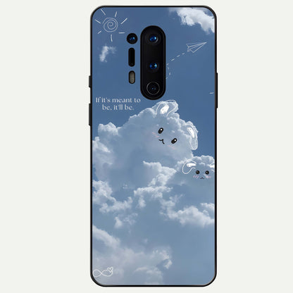  Cloud Bunny Dreams Glass Case For OnePlus 8 Pro back cover – full design glossy printed glass finish