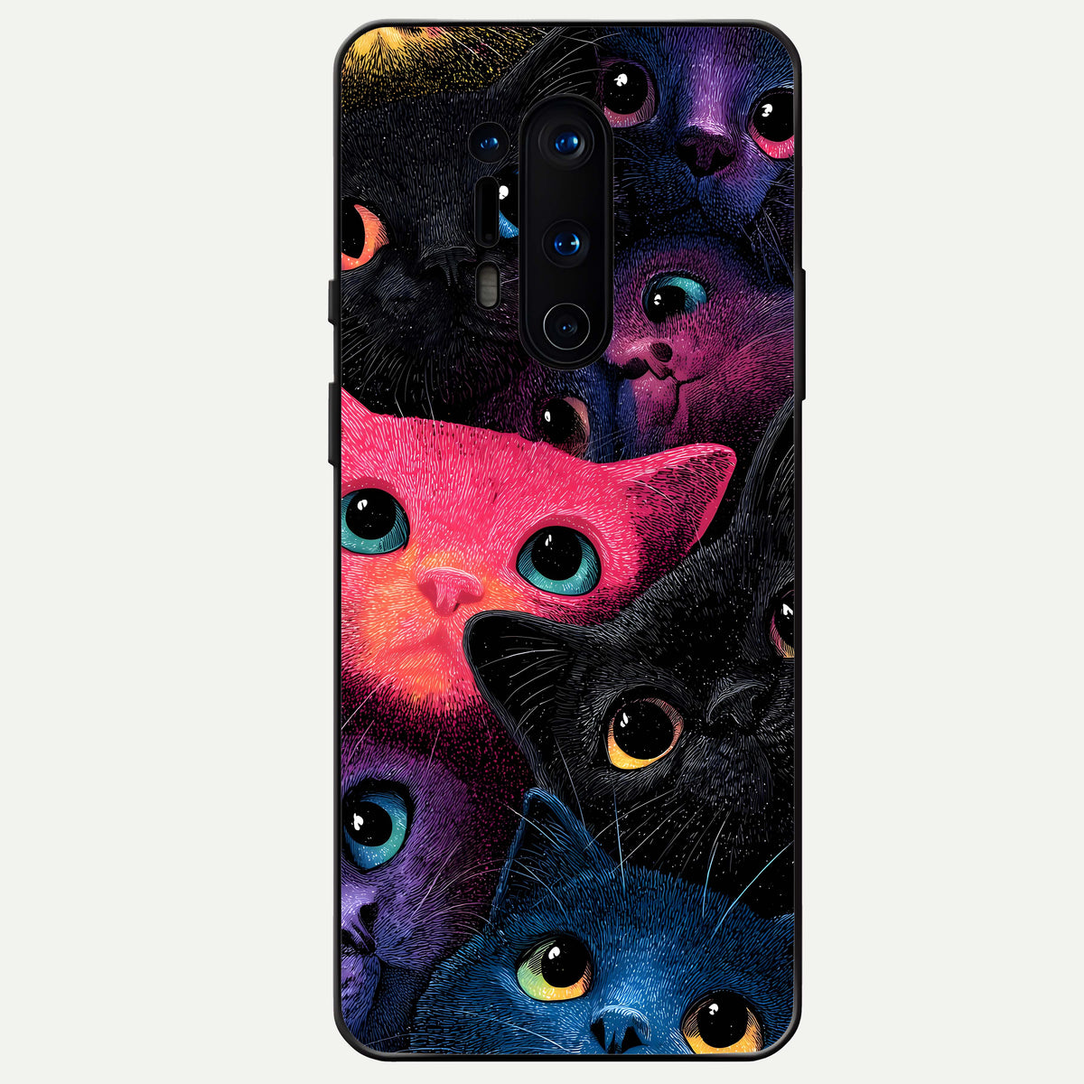  Cosmic Cats Dreams Glass Case For OnePlus 8 Pro back cover – full design glossy printed glass finish