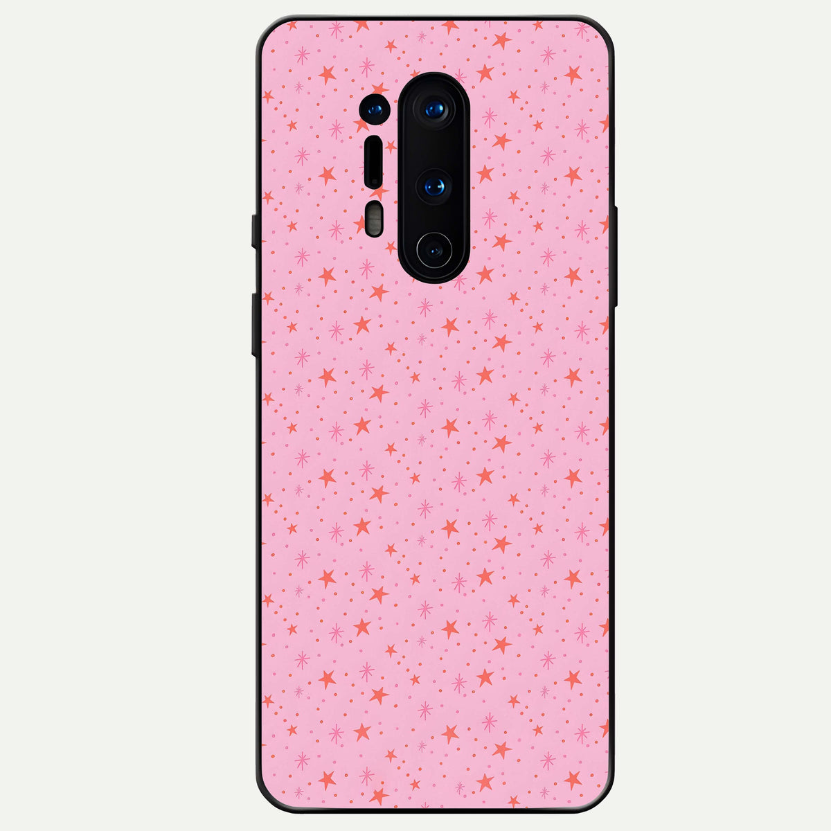  Cosmic Pink Sparkle Glass Case For OnePlus 8 Pro back cover – full design glossy printed glass finish