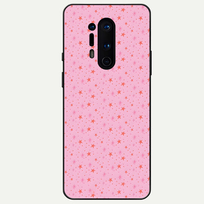  Cosmic Pink Sparkle Glass Case For OnePlus 8 Pro back cover – full design glossy printed glass finish