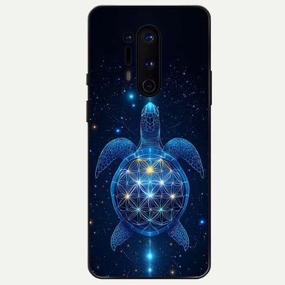 Crimson Blue Turtle Glass Case For OnePlus 8 Pro back cover – full design glossy printed glass finish