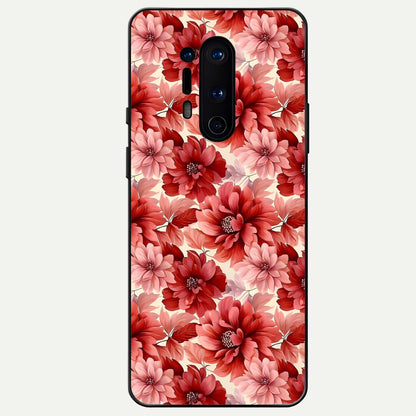  Crimson Love Petals Glass Case For OnePlus 8 Pro back cover – full design glossy printed glass finish