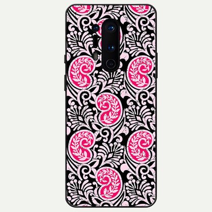  Crimson Paisley Charm Glass Case For OnePlus 8 Pro back cover – full design glossy printed glass finish