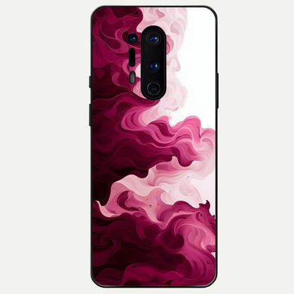  Crimson Wave Flow Glass Case For OnePlus 8 Pro back cover – full design glossy printed glass finish