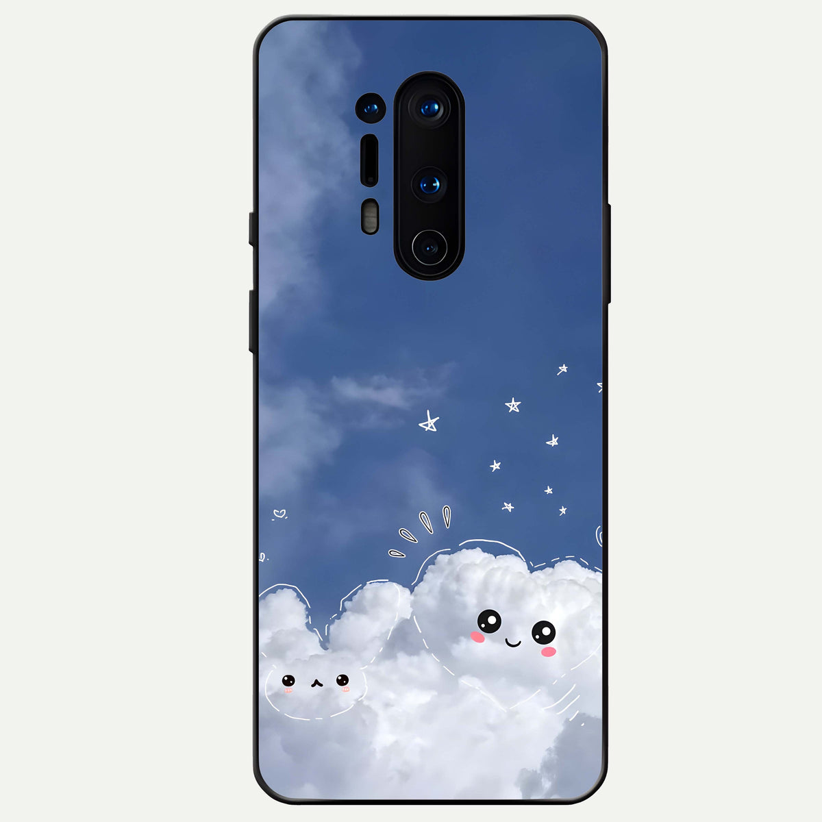  Cute Blossom Cloud Glass Case For OnePlus 8 Pro back cover – full design glossy printed glass finish