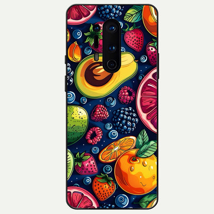  Cute Fruits Art Glass Case For OnePlus 8 Pro back cover – full design glossy printed glass finish