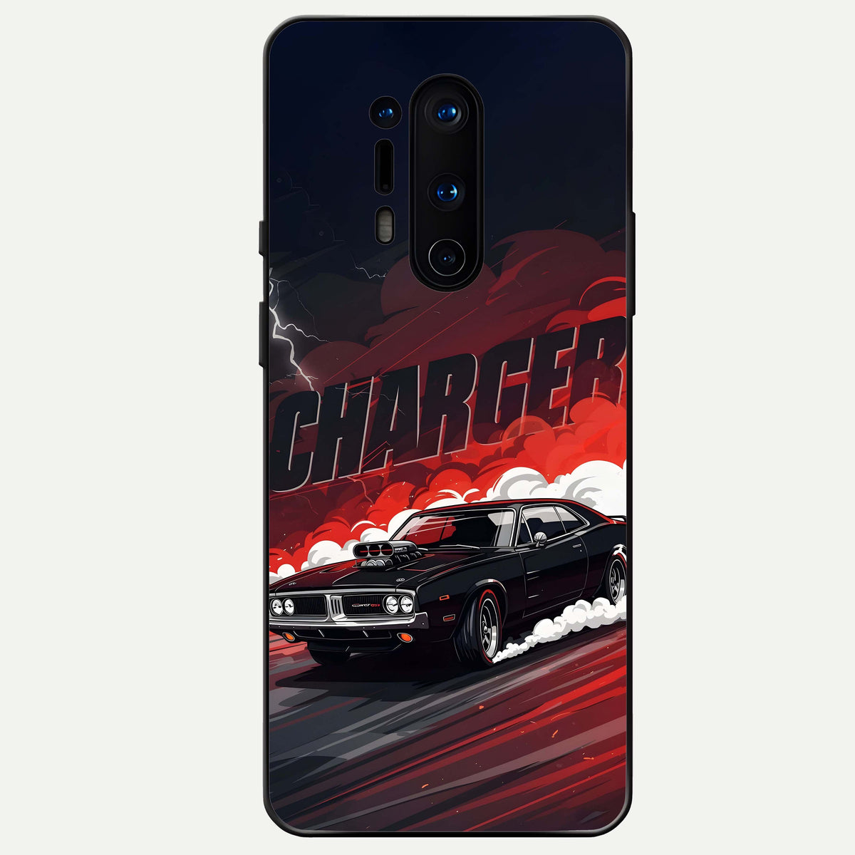  Dark Charger Fury Glass Case For OnePlus 8 Pro back cover – full design glossy printed glass finish
