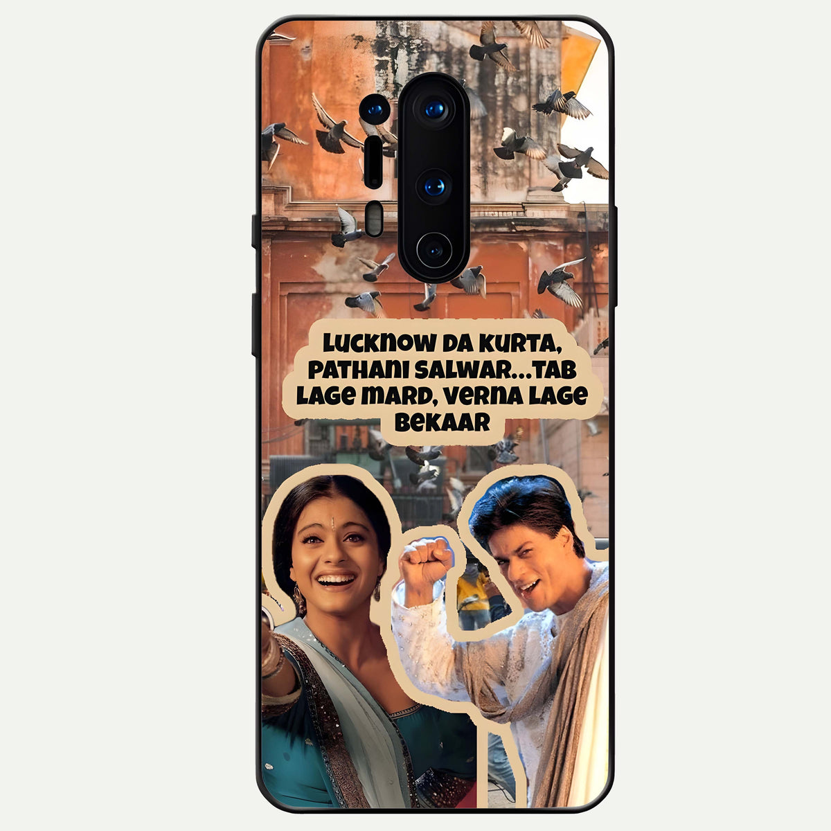  Desi Retro Vibes Glass Case For OnePlus 8 Pro back cover – full design glossy printed glass finish