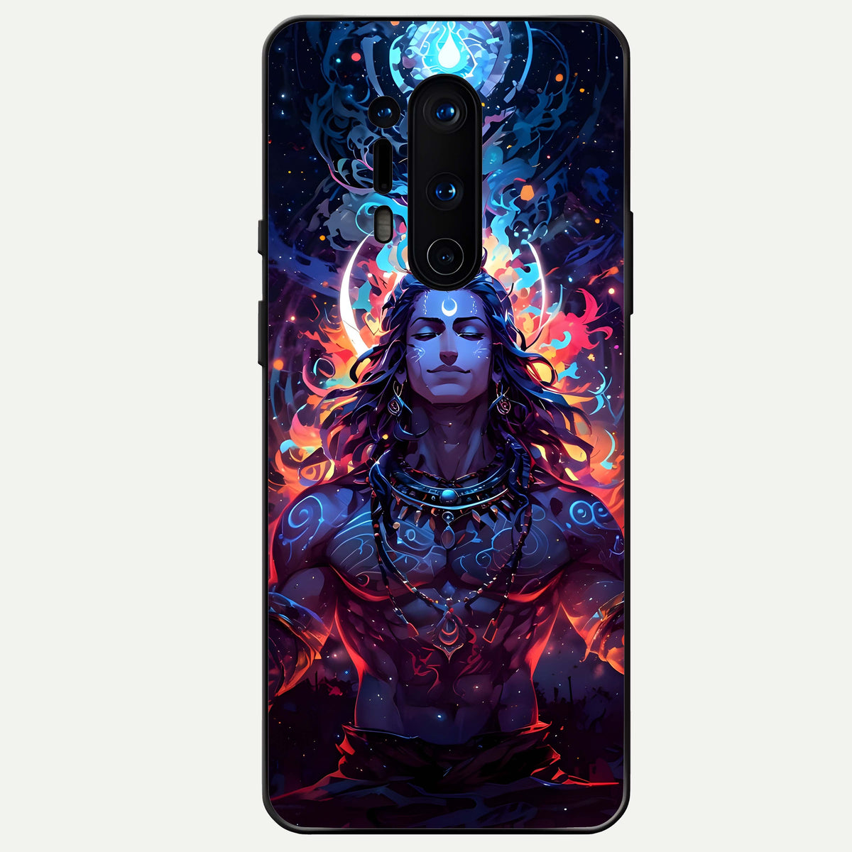  Divine Fire Shiv Glass Case For OnePlus 8 Pro back cover – full design glossy printed glass finish