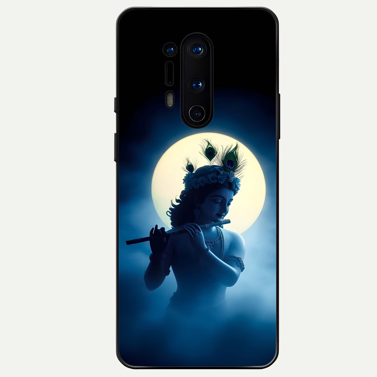  Divine Moon Flute Glass Case For OnePlus 8 Pro back cover – full design glossy printed glass finish