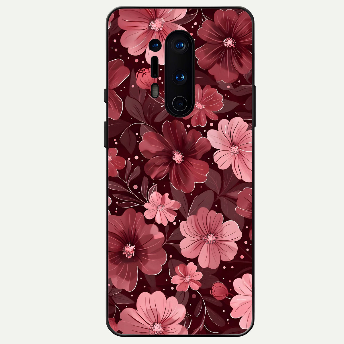  Flower Blush Bloom Glass Case For OnePlus 8 Pro back cover – full design glossy printed glass finish