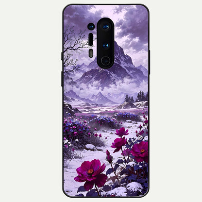  Flower Mountain View Glass Case For OnePlus 8 Pro back cover – full design glossy printed glass finish