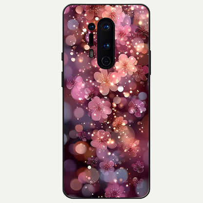  Glowing Petal Bliss Glass Case For OnePlus 8 Pro back cover – full design glossy printed glass finish