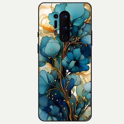  Golden Bloom Symphony Glass Case For OnePlus 8 Pro back cover – full design glossy printed glass finish