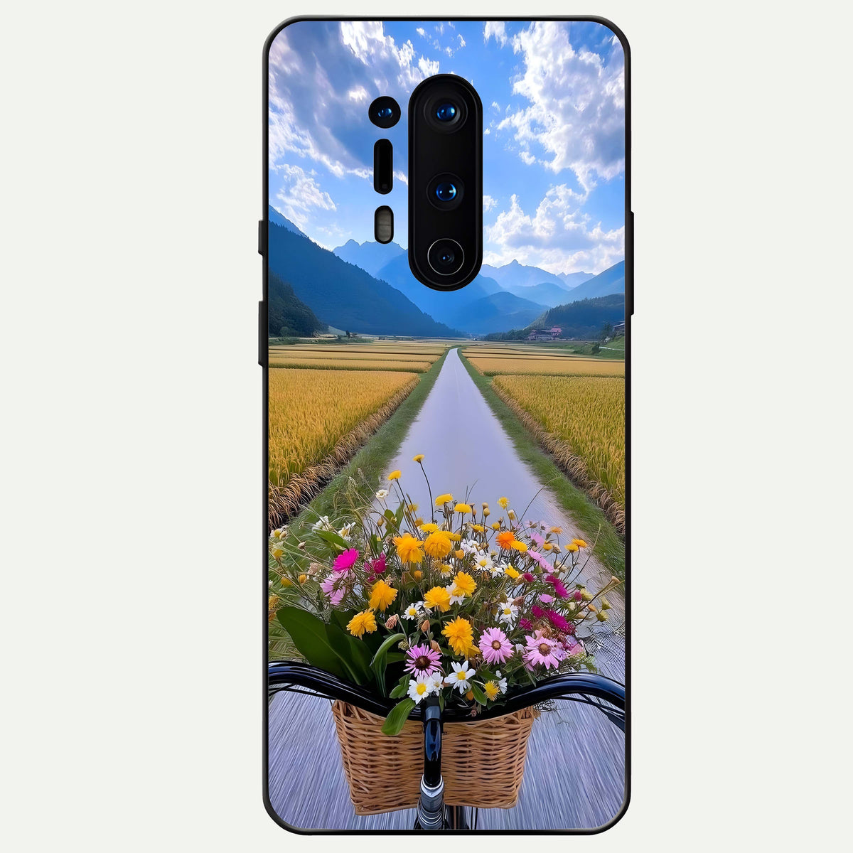  Golden Field Journey Glass Case For OnePlus 8 Pro back cover – full design glossy printed glass finish