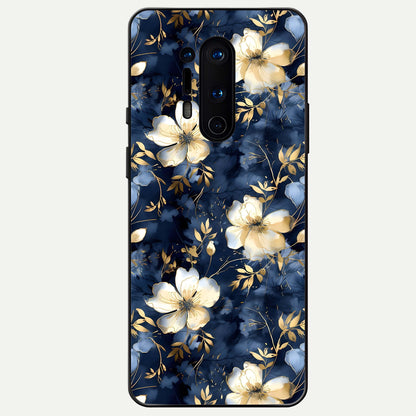 Golden Midnight Bloom Glass Case For OnePlus 8 Pro back cover – full design glossy printed glass finish