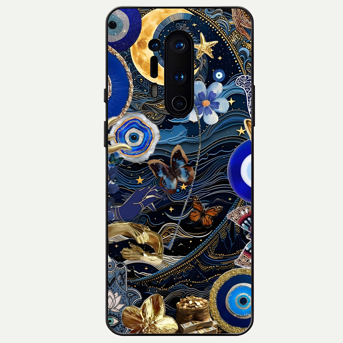  Golden Moon Magic Glass Case For OnePlus 8 Pro back cover – full design glossy printed glass finish