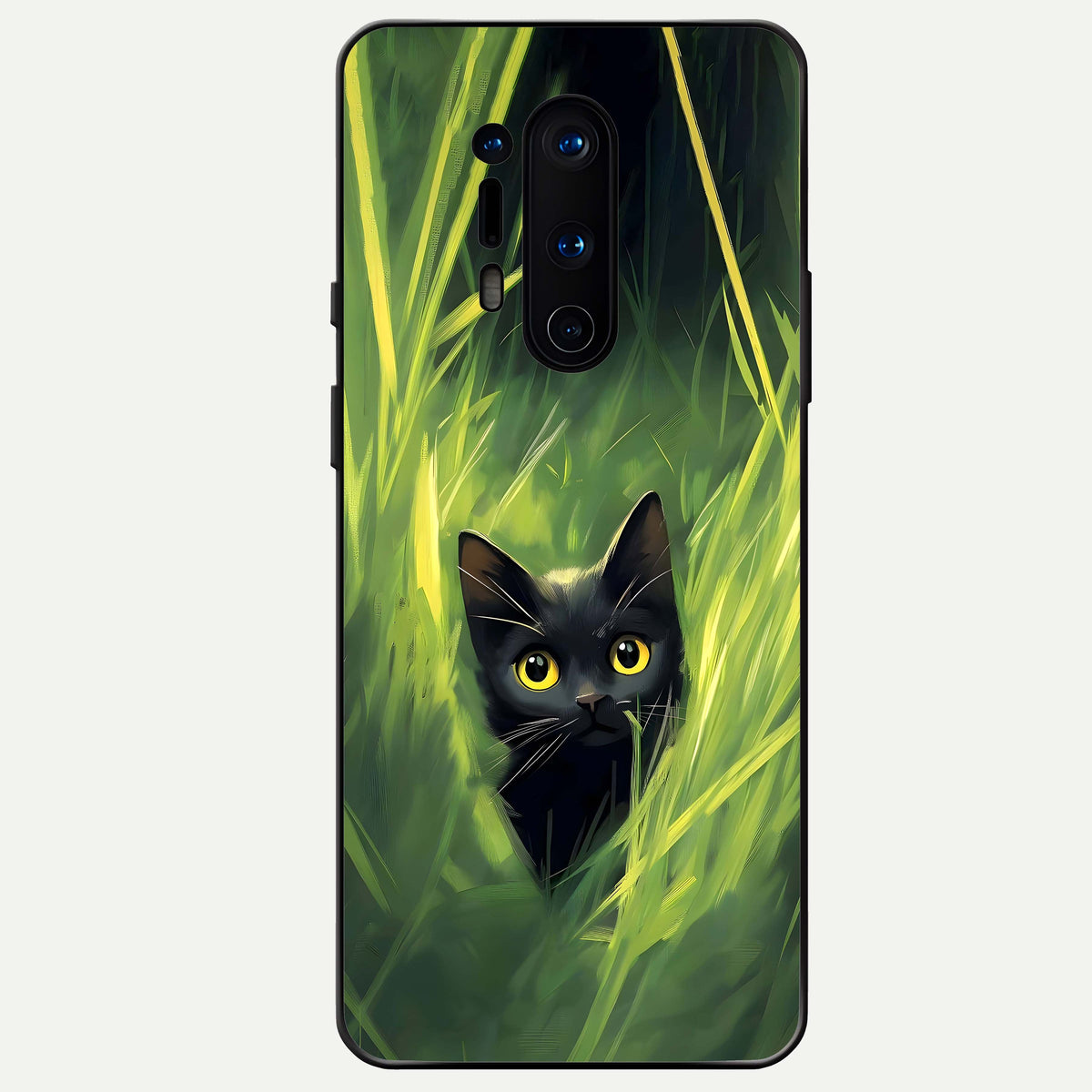  Hidden Cat Whisper Glass Case For OnePlus 8 Pro back cover – full design glossy printed glass finish