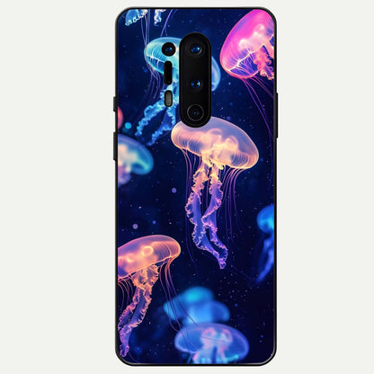  Jellyfish Pattern Glass Case For OnePlus 8 Pro back cover – full design glossy printed glass finish