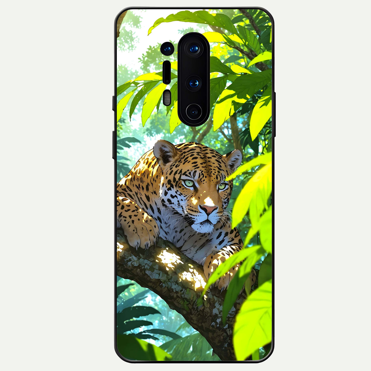  Leopard in Jungle Glass Case For OnePlus 8 Pro back cover – full design glossy printed glass finish