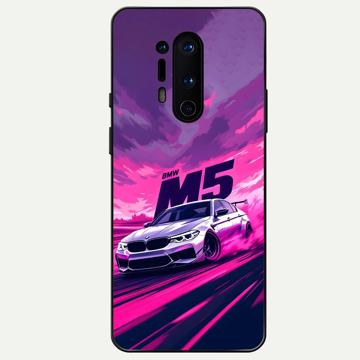  MS Neon Car Glass Case For OnePlus 8 Pro back cover – full design glossy printed glass finish