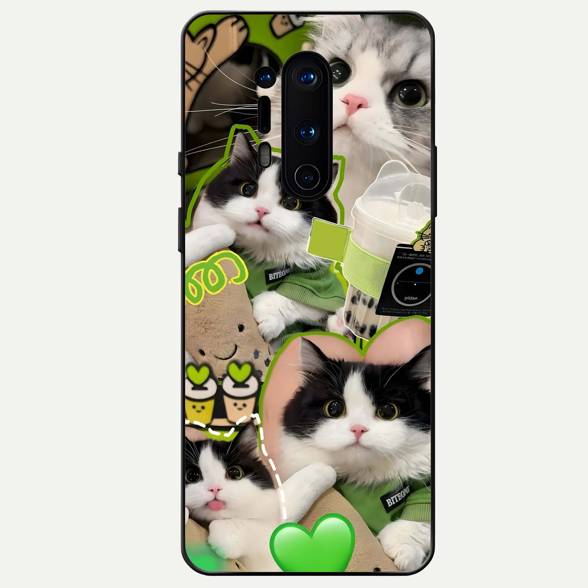  Matcha Cats Mood Glass Case For OnePlus 8 Pro back cover – full design glossy printed glass finish