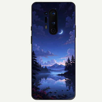  Midnight Lake Peace Glass Case For OnePlus 8 Pro back cover – full design glossy printed glass finish