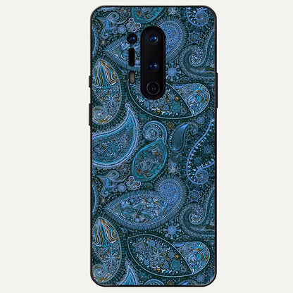  Midnight Paisley Glow Glass Case For OnePlus 8 Pro back cover – full design glossy printed glass finish