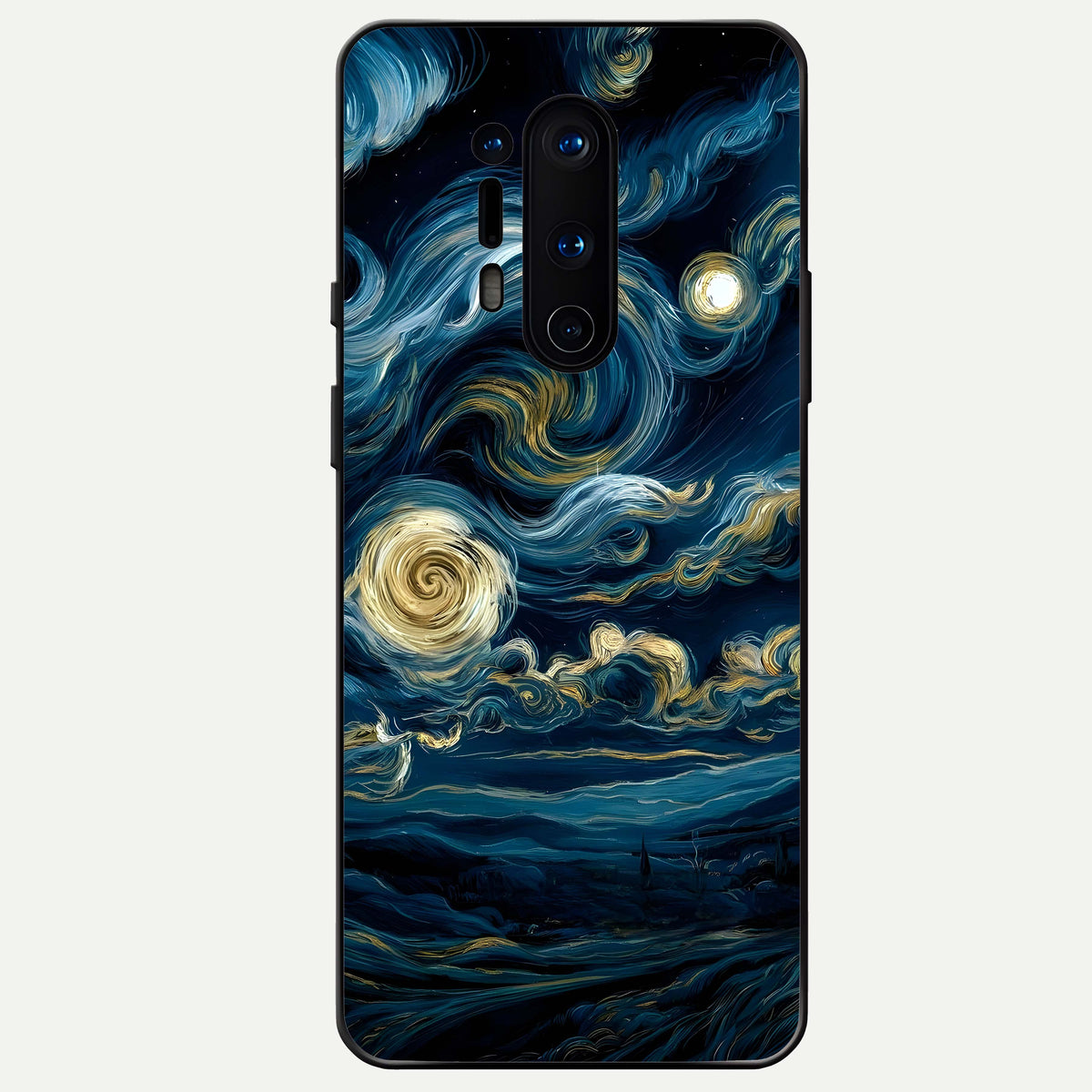  Midnight Sky Whirl Glass Case For OnePlus 8 Pro back cover – full design glossy printed glass finish