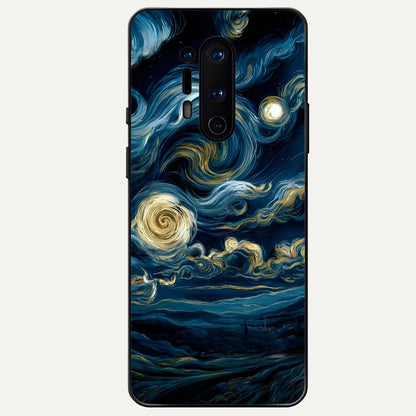  Midnight Sky Whirl Glass Case For OnePlus 8 Pro back cover – full design glossy printed glass finish
