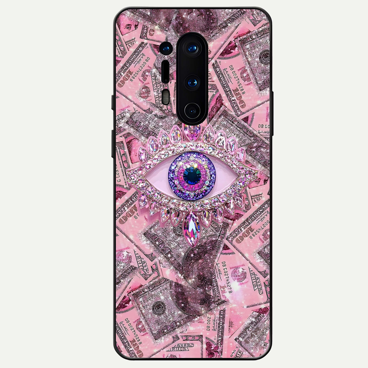  Money Eye Luxe Glass Case For OnePlus 8 Pro back cover – full design glossy printed glass finish